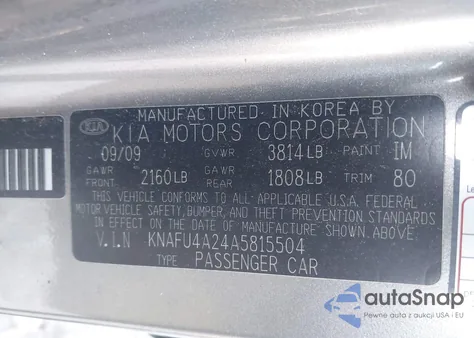 2010 Kia Forte Ex from USA, damaged, VIN KNAFU4A24A5815504